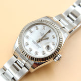 Rolex - Pre-owned Lady-Datejust 26mm Mother of Pearl Diamond Dial Oyster Bracelet 179174