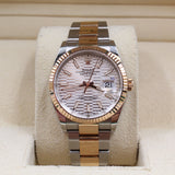 Rolex - Pre-owned Two Tone Rose Gold Datejust 36 Silver Motif Dial 126231