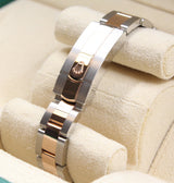 Rolex - Pre-owned Two Tone Rose Gold Lady-Datejust 28mm Chocolate Index Dial Oyster Bracelet 279171