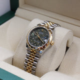 Rolex - Pre-owned Datejust 31 Green Diamond Floral Dial Diamond Bezel Jubilee Bracelet 278343RBR