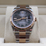 Rolex - Pre-owned Two Tone Rose Gold Datejust 36 Wimbledon Roman Dial Oyster Bracelet 126231