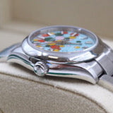 Rolex - Pre-owned Stainless Steel Oyster Perpetual 31mm  Silver Dial blue "Celebration" 277200