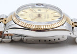 Rolex - Pre-owned Two Tone Yellow Gold Datejust 36 Champagne Dial Tiffany & Co Stamped Jubilee Bracelet 16013