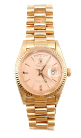 Rolex - Pre-owned Yellow Gold Day-Date 36 Salmon Pie Pan Dial 1803