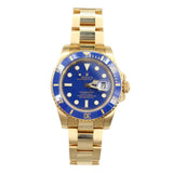 Rolex - Pre-owned Yellow Gold Submariner Date Blue Dial 116618LB