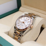 Rolex - Pre-owned Two Tone Rose Gold Datejust 36 Silver Motif Dial 126231