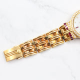Patek Philippe - Pre-owned Yellow Gold Calatrava Mother of Pearl Diamond & Ruby Dial 3964-12