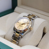 Rolex - Unworn Two Tone Yellow Gold Datejust 31 Champagne Index Dial Oyster Bracelet 278273