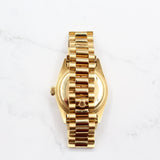 Rolex - Pre-owned Yellow Gold Day-Date 36 Single Quickset Champagne Diamond Dial 18038