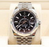 Rolex - Pre-owned Stainless Steel Sky-Dweller Black Dial Jubilee Bracelet 336934