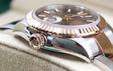 Rolex - Pre-owned Two Tone Rose Gold Lady-Datejust 28mm Chocolate Index Dial Oyster Bracelet 279171