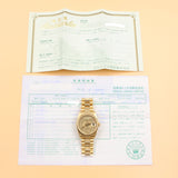 Rolex - Pre-owned Yellow Gold Day-Date 36 Double Quick Set Honeycomb Skeleton Diamond Dial 18238