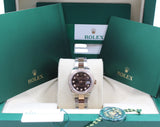 Rolex - Two Tone Rose Gold Lady-Datejust Chocolate Diamond Dial Diamond Bezel Oyster Bracelet 279381RBR