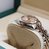 Rolex - Pre-owned Two Tone Rose Gold Lady-Datejust 26mm Pink Roman Dial 179171