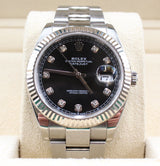 Rolex - Pre-owned Datejust 41 Black Diamond Dial Oyster Bracelet 126334