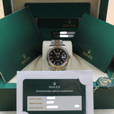 Rolex - Pre-owned Two Tone Rose Gold Datejust 36 Black Dial Jubilee Bracelet 116231