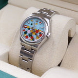 Rolex - Pre-owned Stainless Steel Oyster Perpetual 31mm  Silver Dial blue "Celebration" 277200