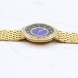 Audemars Piguet - Pre-owned Yellow Gold 34mm Lapis & Onyx Diamond Dial 14743