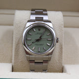 Rolex - Pre-owned Stainless Steel Oyster Perpetual 34 Pistachio Dial 124200