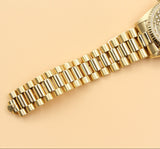 Rolex - Pre-owned Yellow Gold Day-Date 36 Double Quick Set Honeycomb Skeleton Diamond Dial 18238