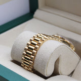 Rolex - Unworn Yellow Gold Datejust 31 Green Diamond Dial Diamond Bezel Presidential Bracelet 278288RBR