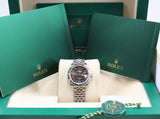 Rolex - Pre-owned Stainless Steel Lady-Datejust 28mm Dark Grey Roman Dial Jubilee Bracelet 279174