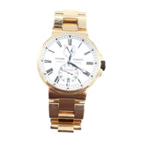 Ulysse Nardin - Pre-owned Yellow Gold Marine Chronometer Manufacture 45mm White Dial 1186-122