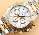 Rolex - Pre-owned Two Tone Yellow Gold Daytona Zenith White Dial 16523