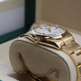 Rolex - Unworn Yellow Gold Oyster Perpetual 34 White Lacquer Stone Dial 124208