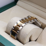 Rolex - Pre-owned Two Tone Yellow Gold Datejust 36 Champagne Palm Motif Dial Oyster Bracelet 126203