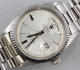 Rolex - Pre-owned White Gold Day-Date 36 Silver Pie Pan Dial 1803
