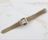 Cartier - Pre-owned Two Tone Yellow Gold Santos de Cartier Galbée Large White Dial W200114B