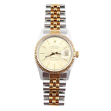 Rolex - Pre-owned Two Tone Yellow Gold Datejust 36 Champagne Dial Tiffany & Co Stamped Jubilee Bracelet 16013