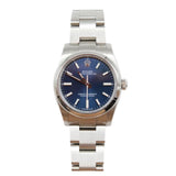 Rolex - Pre-owned Stainless Steel Oyster Perpetual 34 Blue Dial 124200