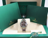 Rolex - Pre-owned Stainless Steel Lady-Datejust 28mm Dark Grey Roman Dial Oyster Bracelet 279174