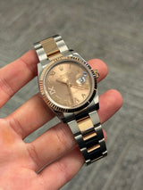 Rolex - Unworn Two Tone Rose Gold Datejust 36 Pink Diamond VI Dial Oyster Bracelet 126231
