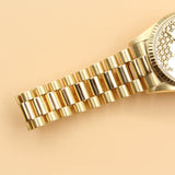 Rolex - Pre-owned Yellow Gold Day-Date 36 Double Quick Set Honeycomb Skeleton Diamond Dial 18238