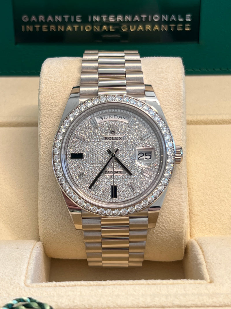 Rolex - Pre-owned White Gold Day-Date Presidential Diamond & Sapphire 228349RBR