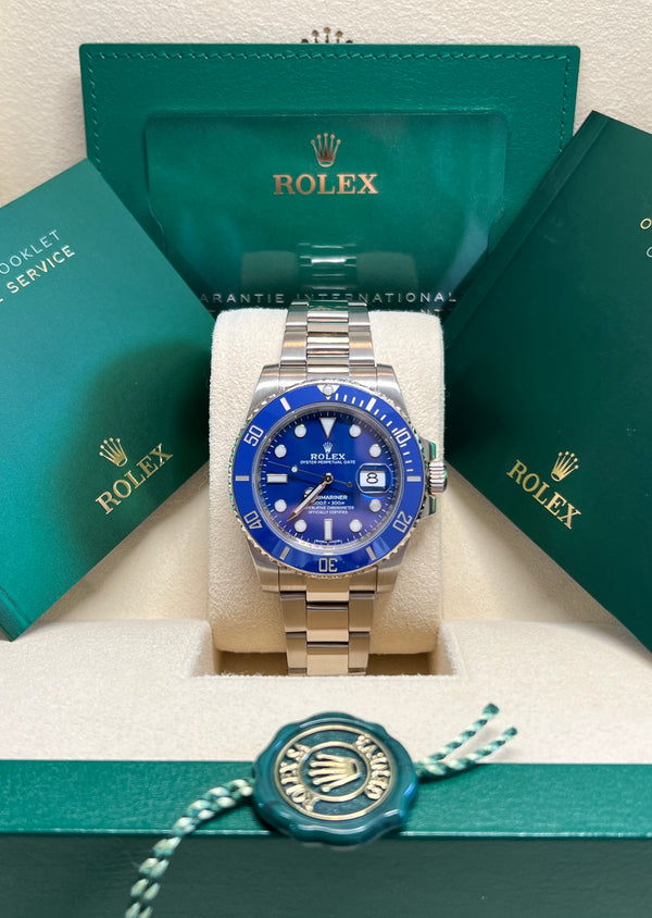Rolex - Pre-owned White Gold Submariner Smurf 116619LB