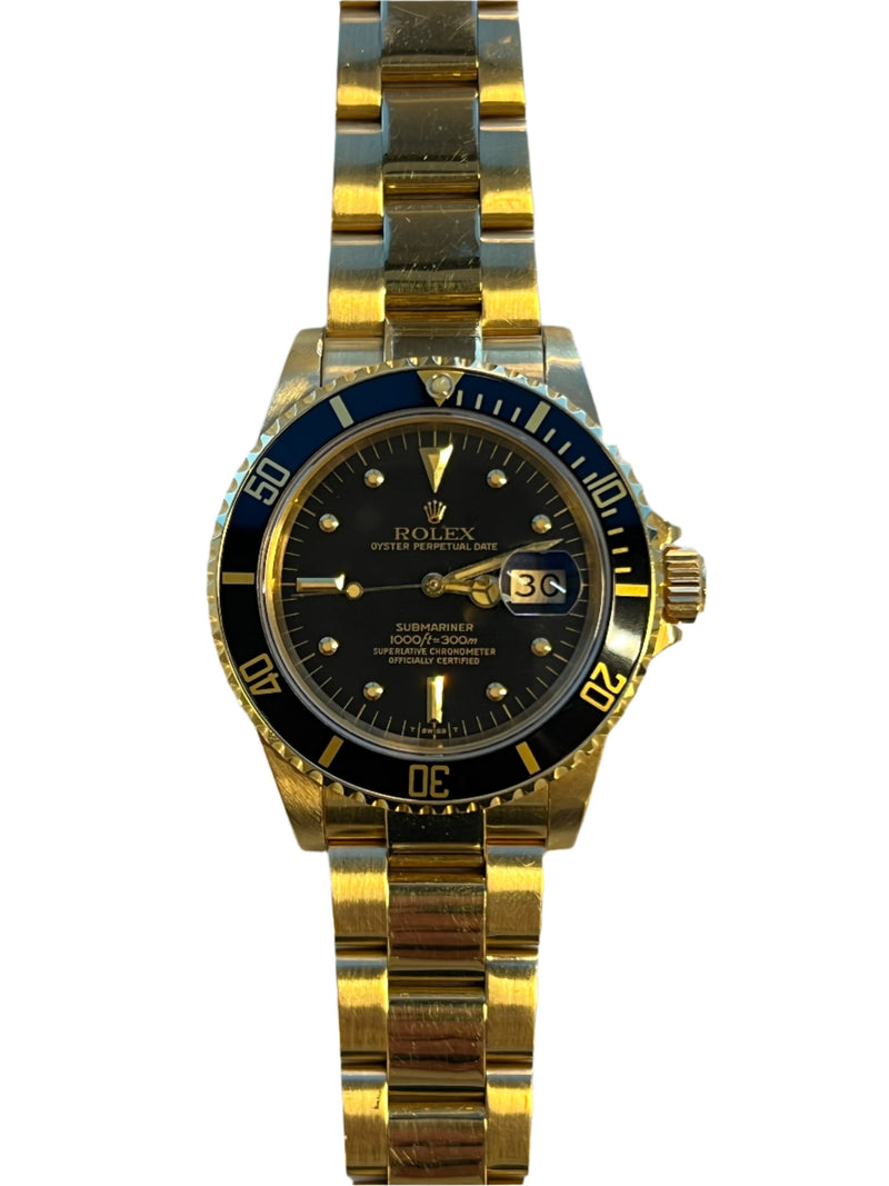Rolex Pre-owned Yellow Gold Submariner Black Nipple Dial 16808
