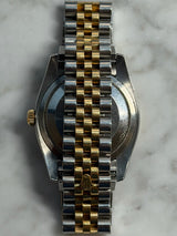 Rolex - Pre-owned Two Tone Yellow Gold Datejust 36 Black Diamond Dial Jubilee Bracelet 116233