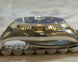 Rolex - Pre-owned Two Tone Yellow Gold Datejust 36 Black Diamond Dial Jubilee Bracelet 116233