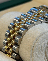 Rolex - Pre-owned Two Tone Yellow Gold Datejust 36 White Roman Dial Jubilee Bracelet 116233
