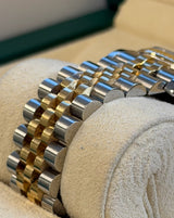 Rolex - Pre-owned Two Tone Yellow Gold Datejust 36 White Roman Dial Jubilee Bracelet 116233