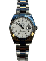 Rolex - Pre-owned Datejust 41 White Index Dial Oyster Bracelet 126300