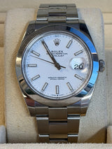 Rolex - Pre-owned Datejust 41 White Index Dial Oyster Bracelet 126300