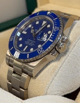 Rolex - Pre-owned White Gold Submariner "Smurf" 116619LB with STICKERS