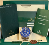 Rolex - Pre-owned White Gold Submariner "Smurf" 116619LB with STICKERS