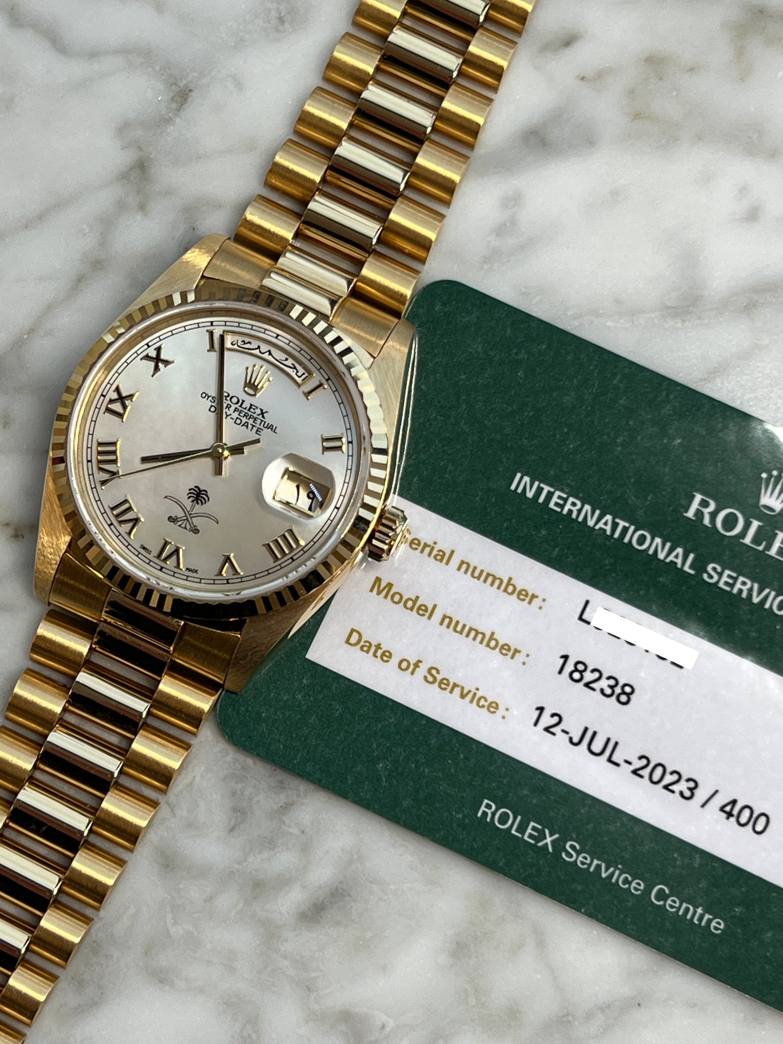 Rolex - Pre-owned Yellow Gold Day-Date 18238 Double Quick Set 36mm