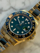 Rolex - Pre-owned Yellow Gold GMT-Master II Green Dial 116718LN